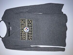 Ladies Long Sleeve Pittsburgh Steelers Tshirt Gray